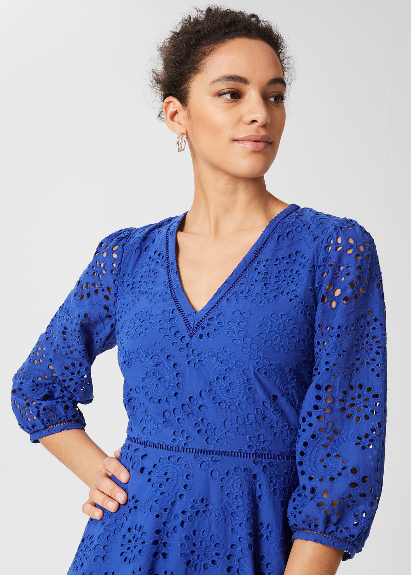 Rhea Broderie Dress | Hobbs