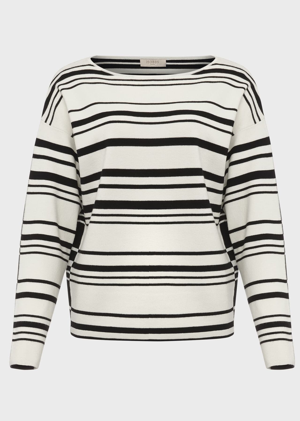 Brigitte Stripe Jumper, Ivory Black, hi-res