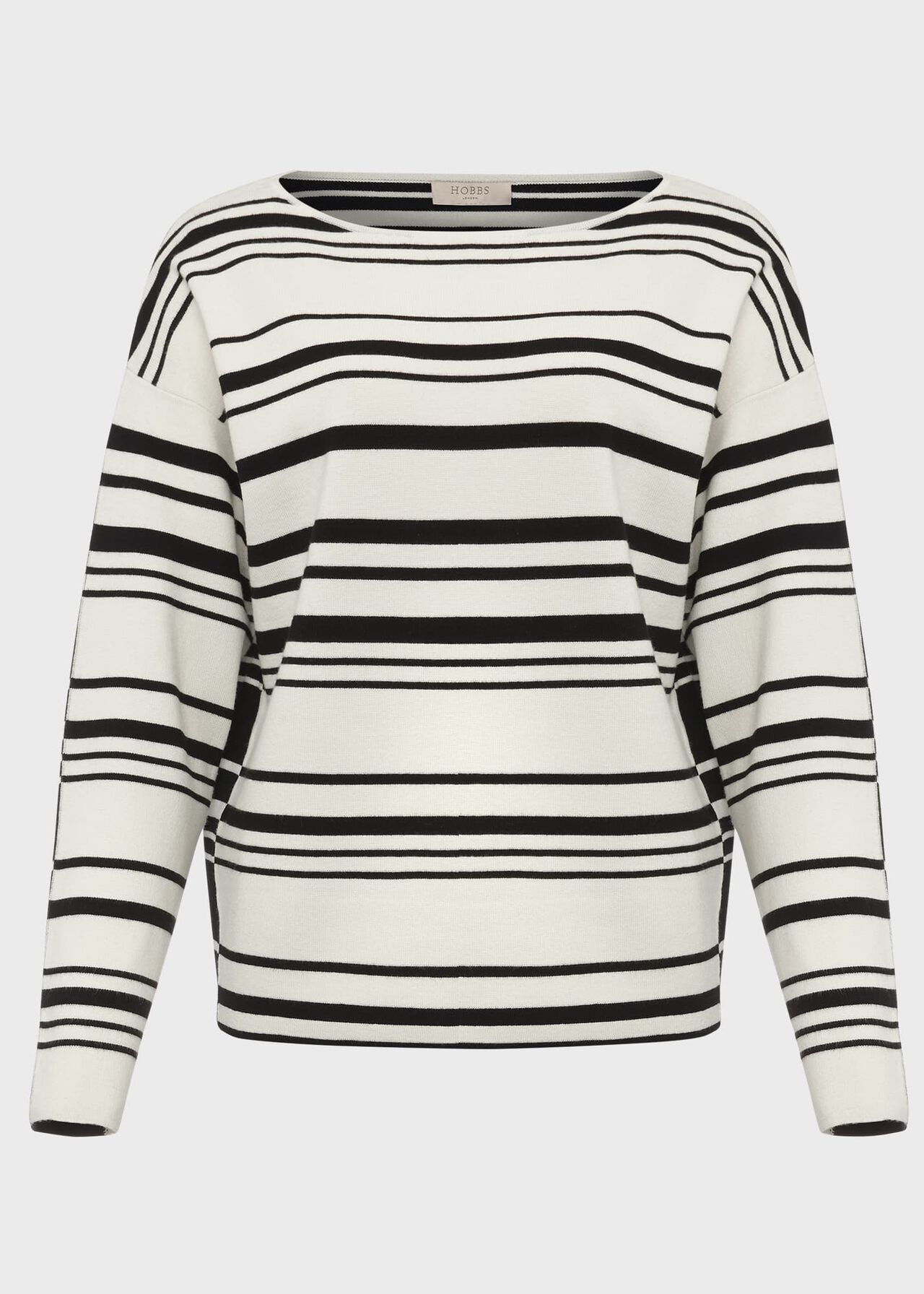 Brigitte Stripe Sweater, Ivory Black, hi-res