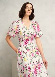Taylor Linen Dress, Ivory Multi, hi-res