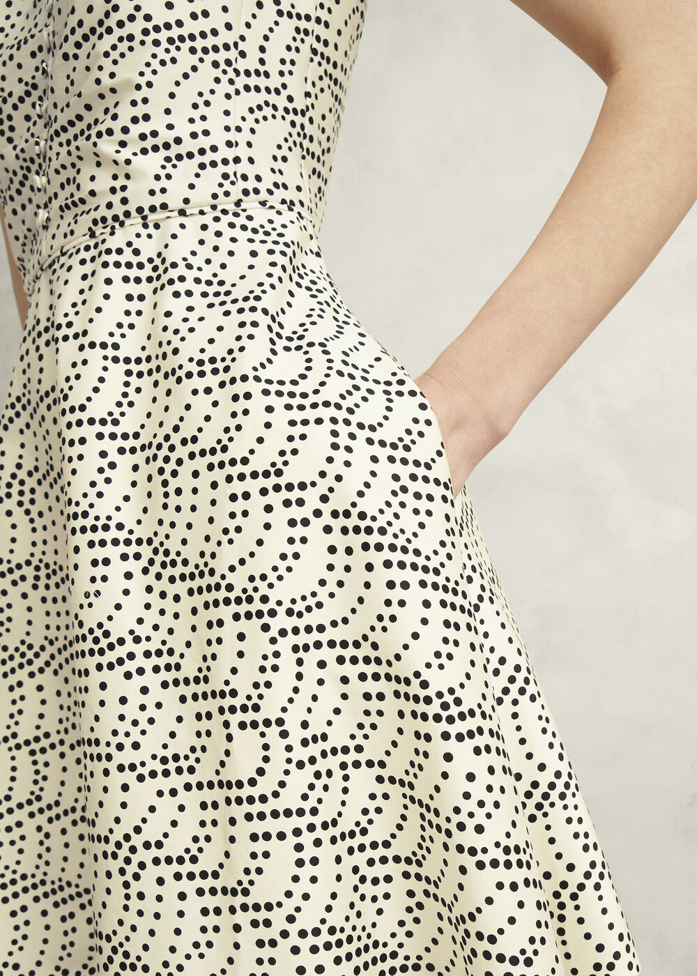 Ruthie Spot Dress, Cream Black, hi-res