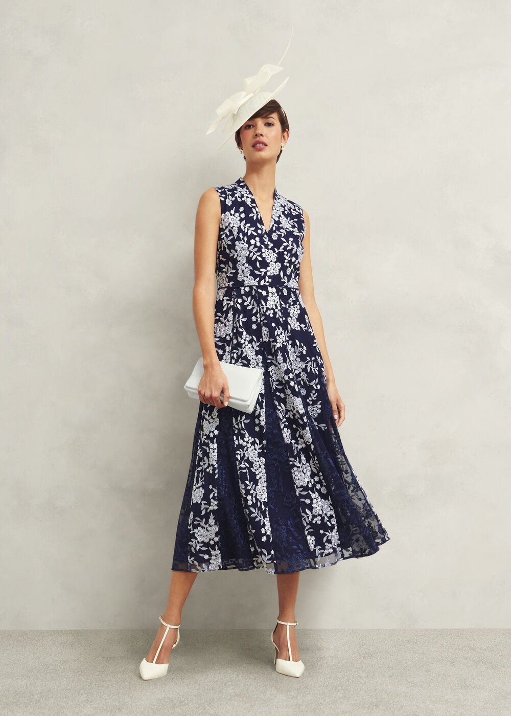 Quin Embroidered Dress, Midnight Ivory, hi-res