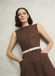 Meera Woven Leather Belt, Chalk Beige, hi-res
