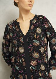 Zelia Printed Top, Black Multi, hi-res