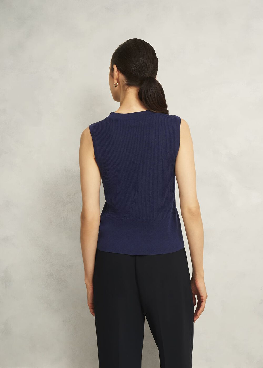Yasmin Knitted Tank Top, True Navy, hi-res