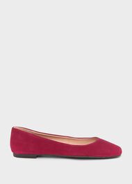Jemma Suede Ballerinas , Berry Pink, hi-res