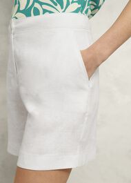 Chelsea Linen Shorts, White, hi-res