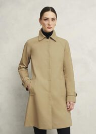 Vivienne Shower Resistant Trench Coat, Fawn Beige, hi-res