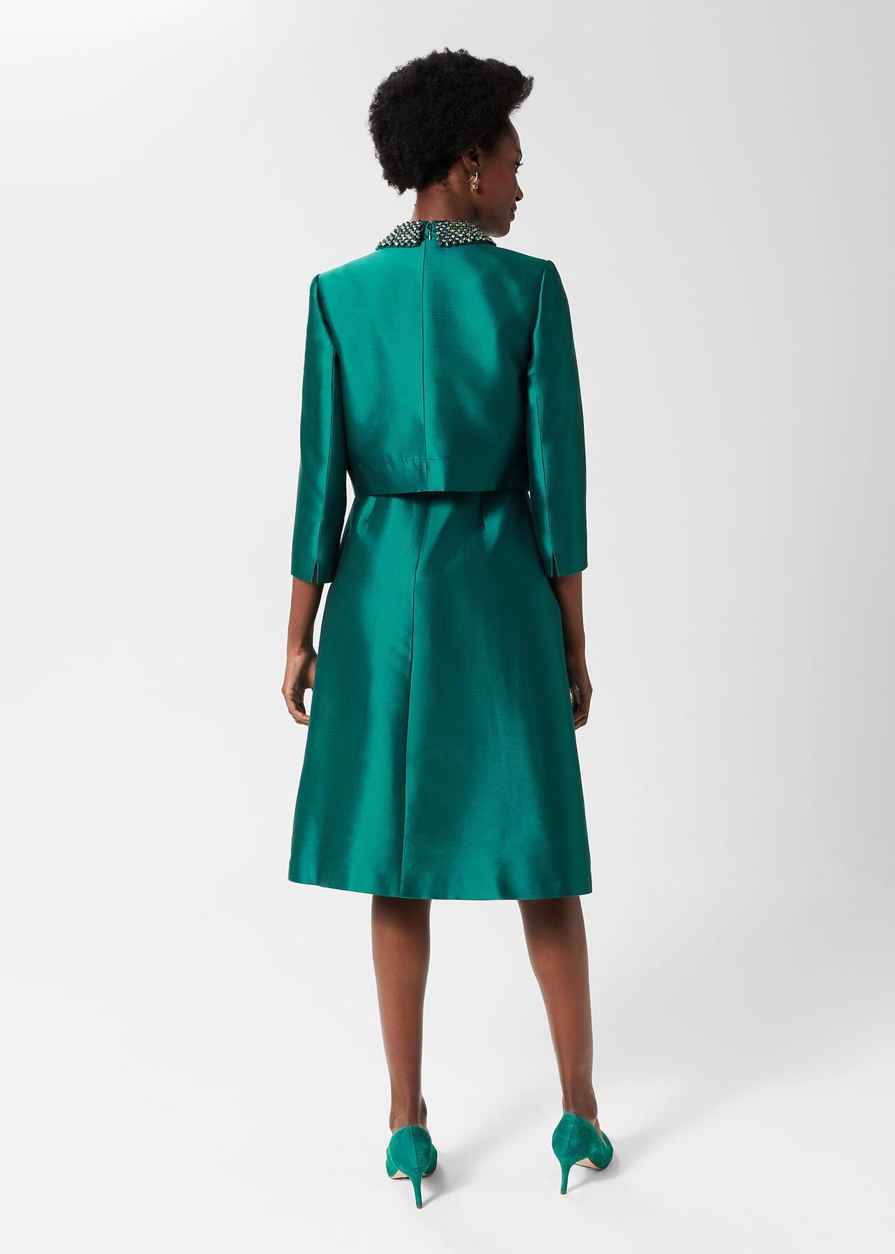 Christie Silk Blend Jacket , Jewel Green, hi-res