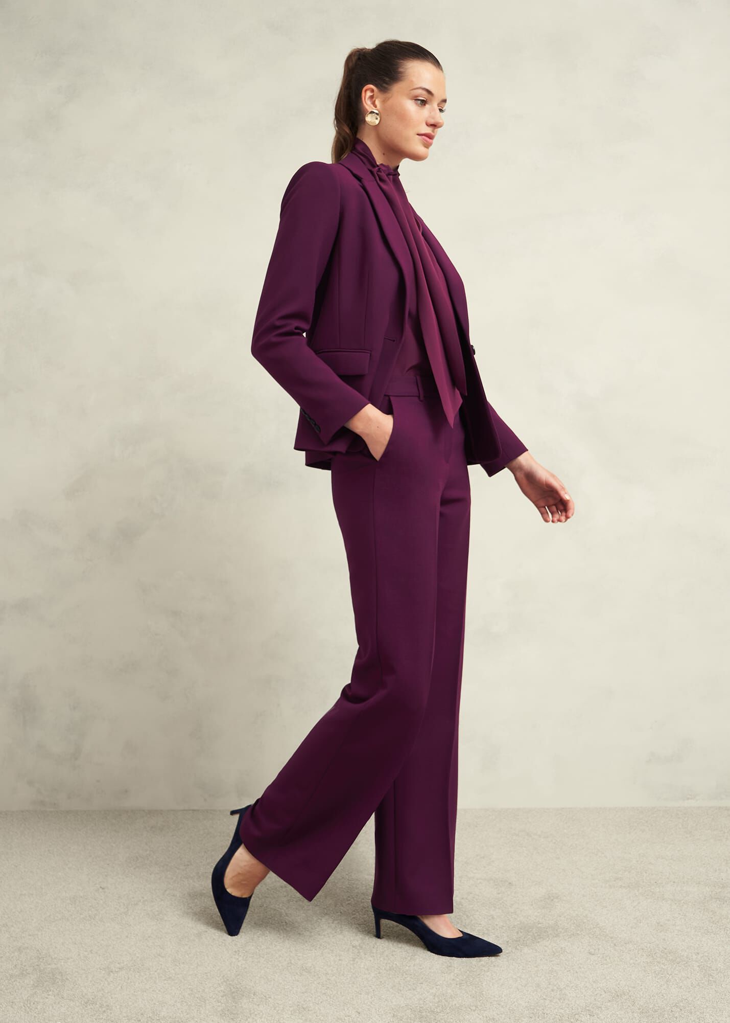 ★Hobbs London★ サミ ワイド パンツ Sami Wide Trousers HOBBS Sami Wide Trousers in Warm Plum | endource