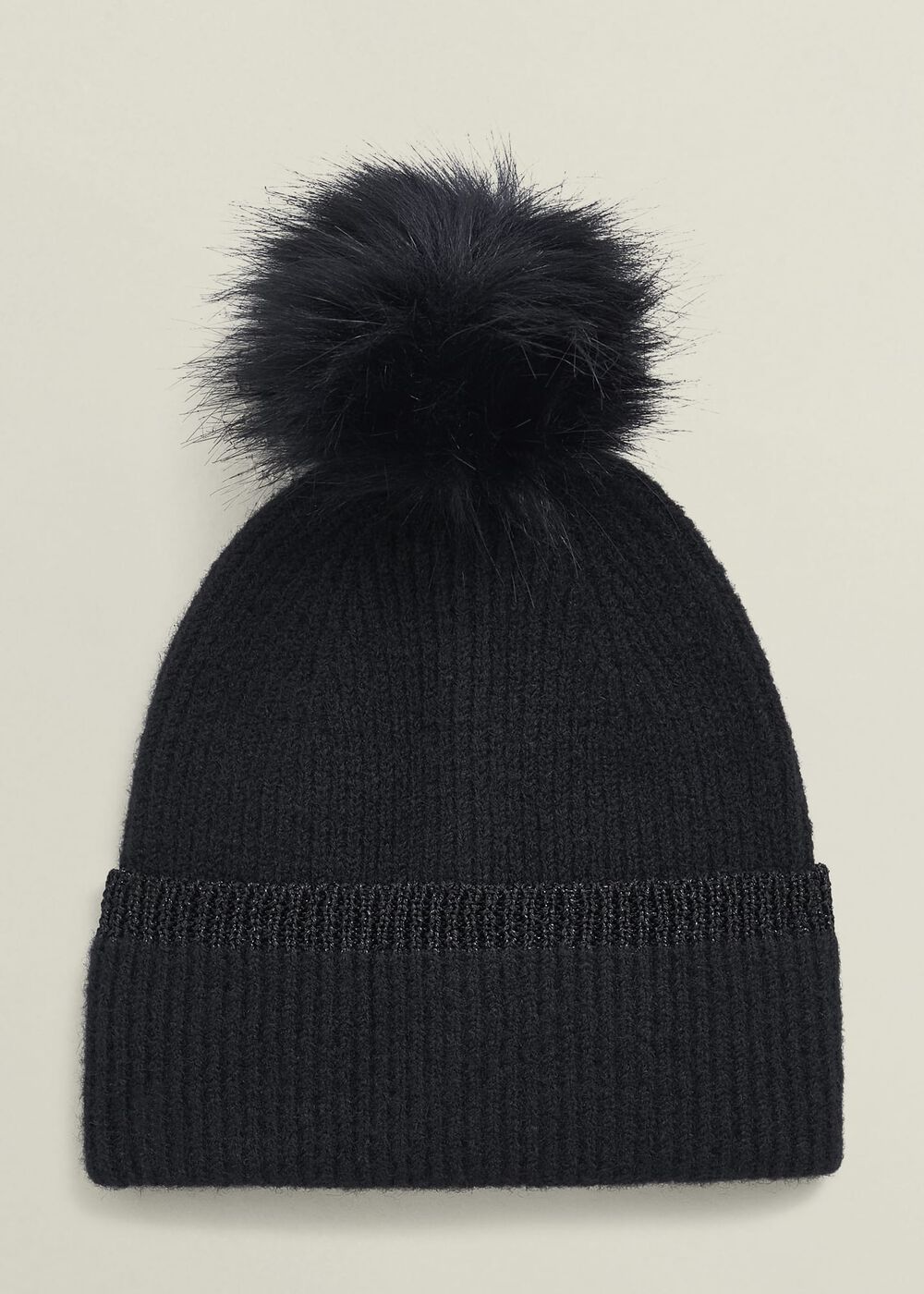 Carys Knit Hat, Black, hi-res