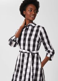 Ilona Belted Dress , Black White, hi-res