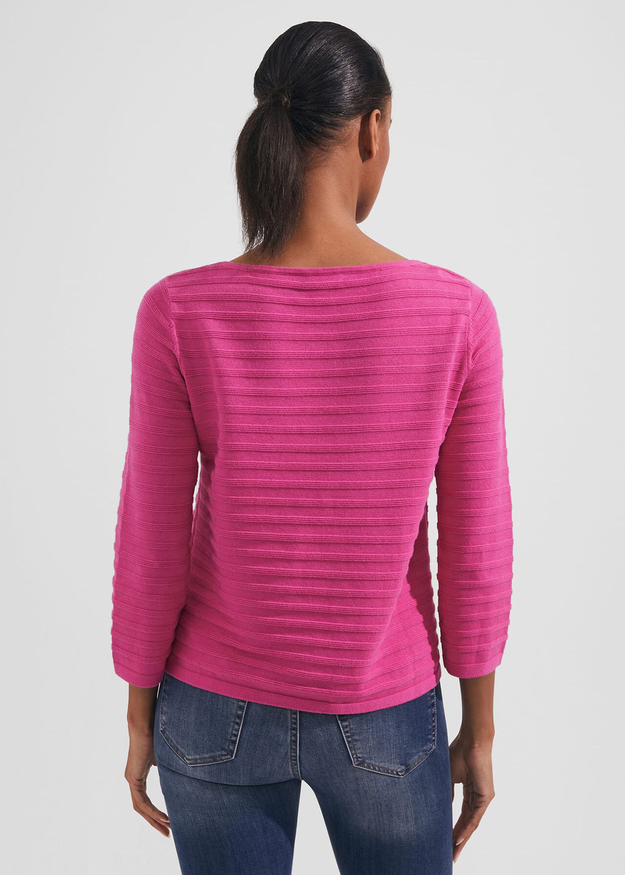 Nellie Cotton Sweater, Deep Fuchsia, hi-res