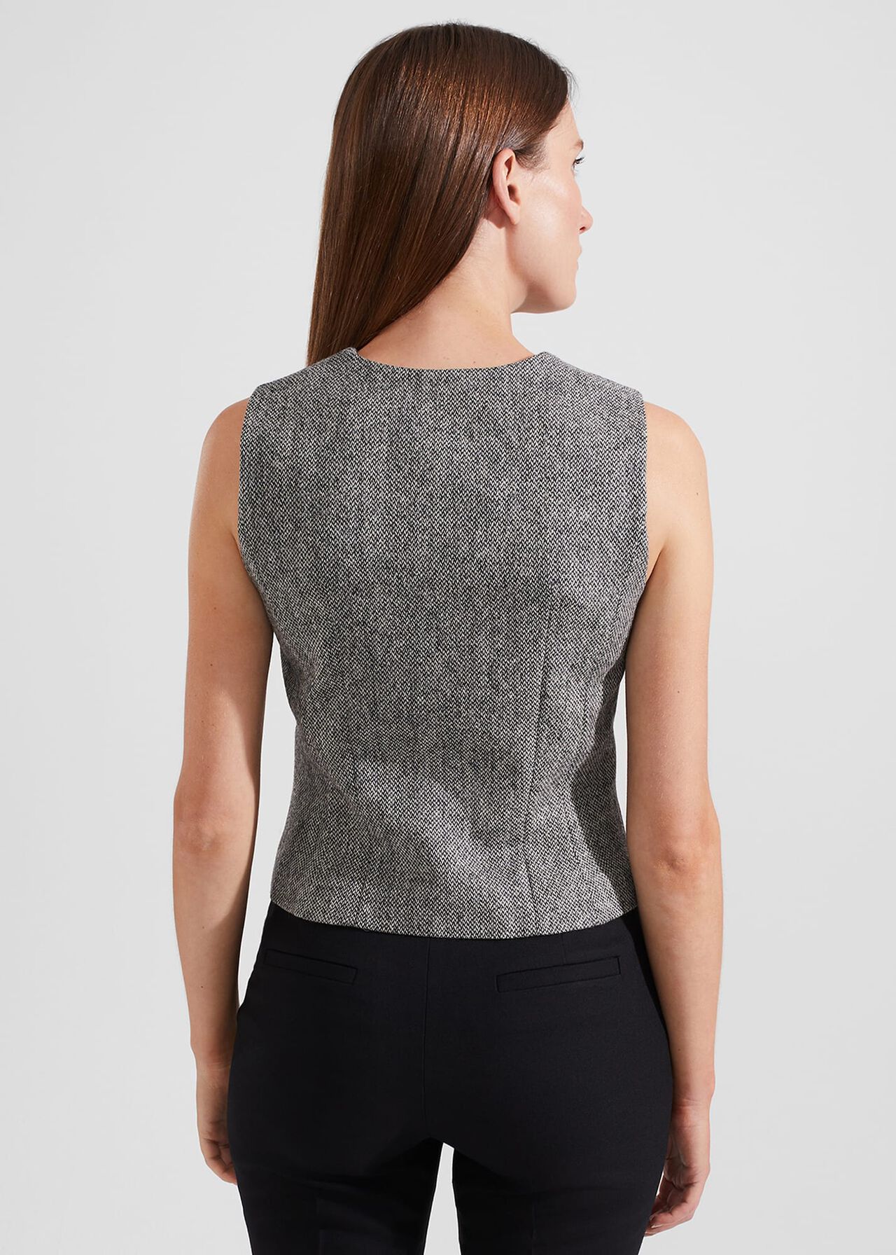 Elle Waistcoat, Black White, hi-res