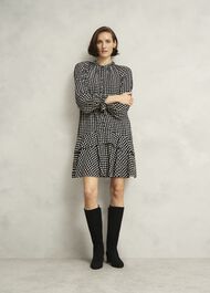 Hewlett Geo Mini Dress, Black Cream, hi-res