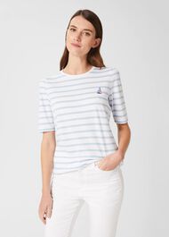 Eva Embroidered T-Shirt, White Blue, hi-res