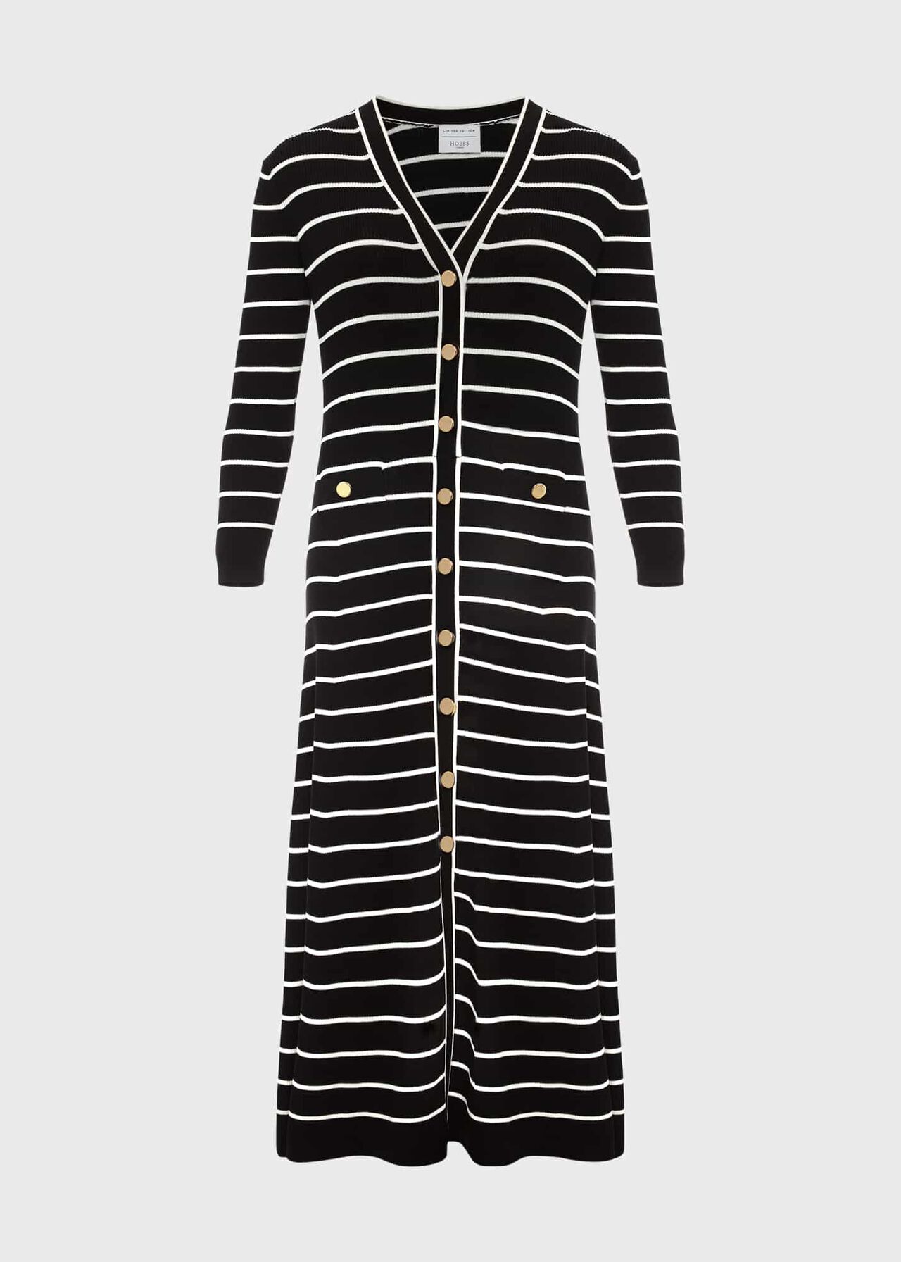 Belmont Knitted Dress, Black Ivory, hi-res