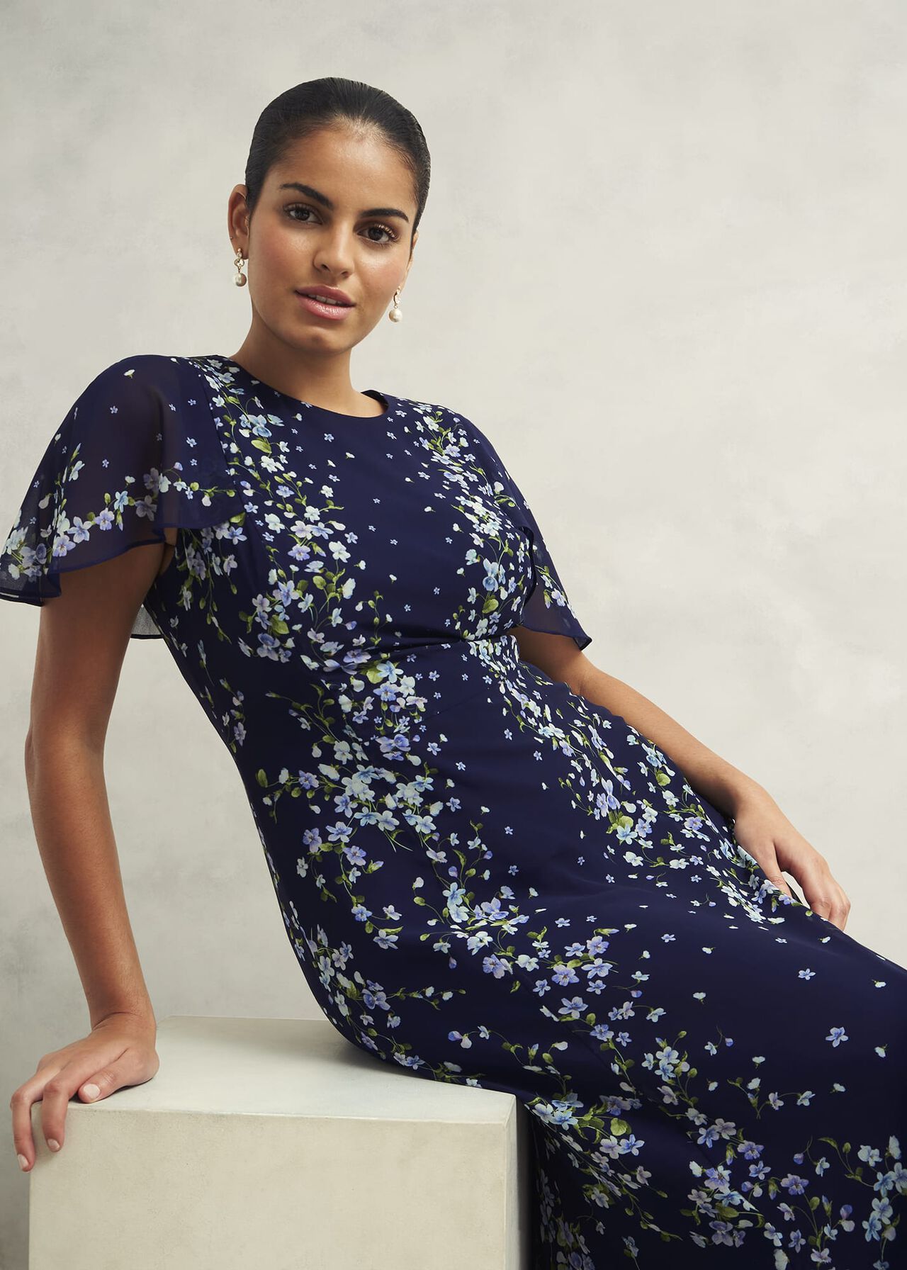 Petite Rosella Dress, Midnight Multi, hi-res