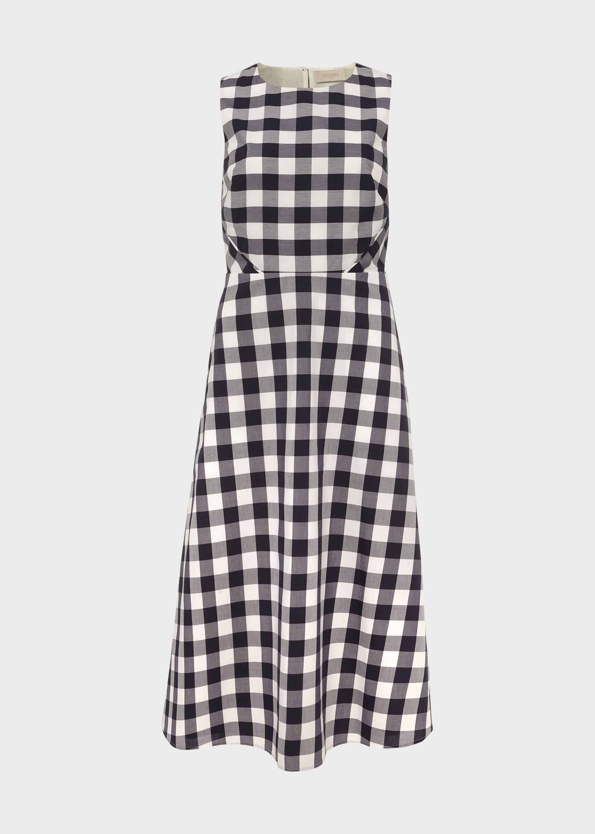 navy gingham dress