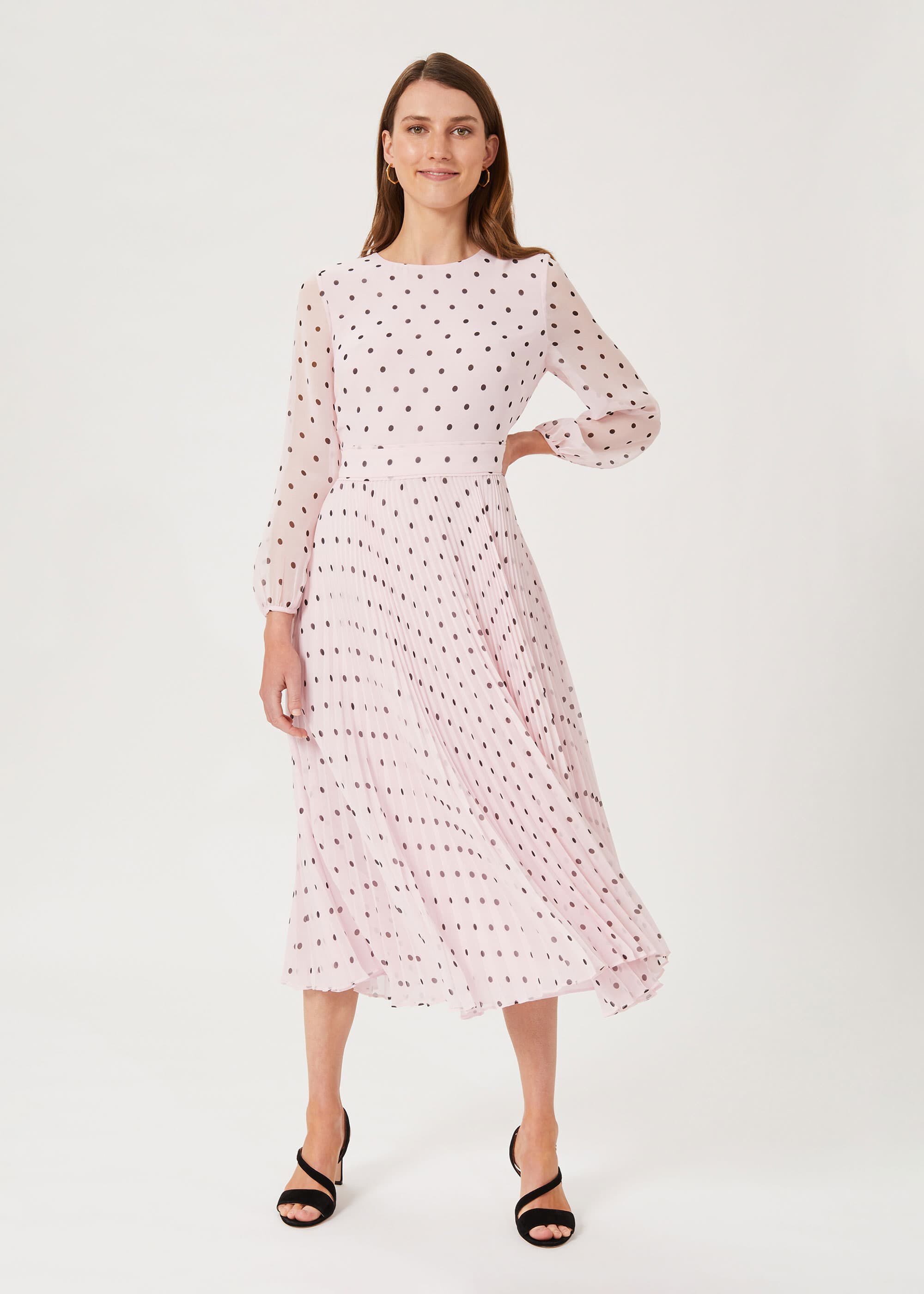 Hobbs black and sales pink dress