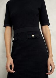 Petra Knitted Dress, Hobbs Black, hi-res