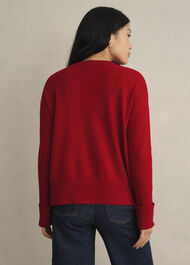 Darla Wool Blend Knitted Jumper, Pomegranate Red, hi-res