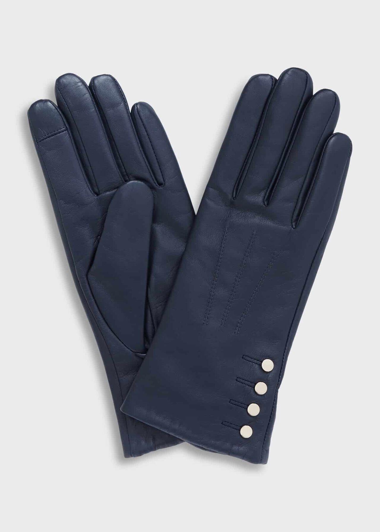 Sienna Leather Glove, Navy, hi-res