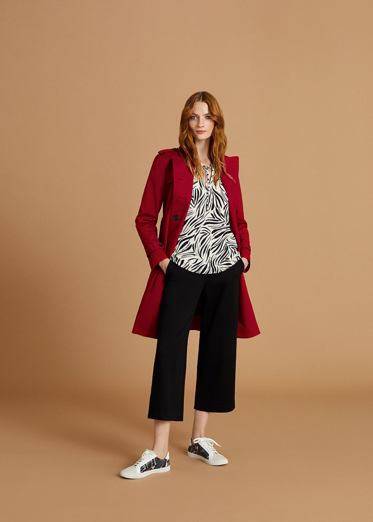 The Red Saskia Trench Outfit, , hi-res
