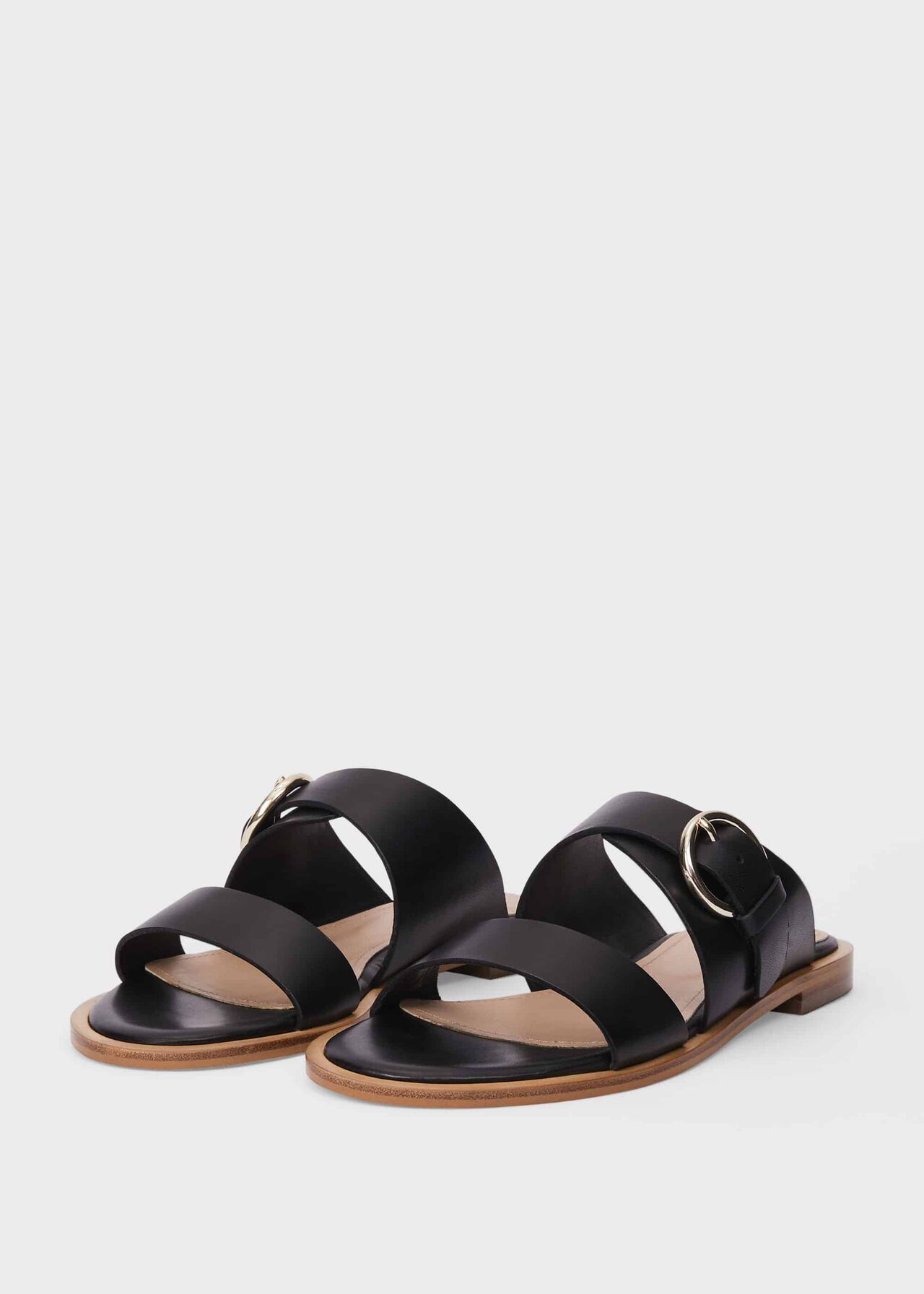 Sienna Leather Sandals , Black, hi-res