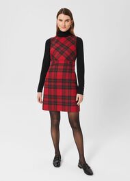 Melanie Wool Dress, Red Black, hi-res