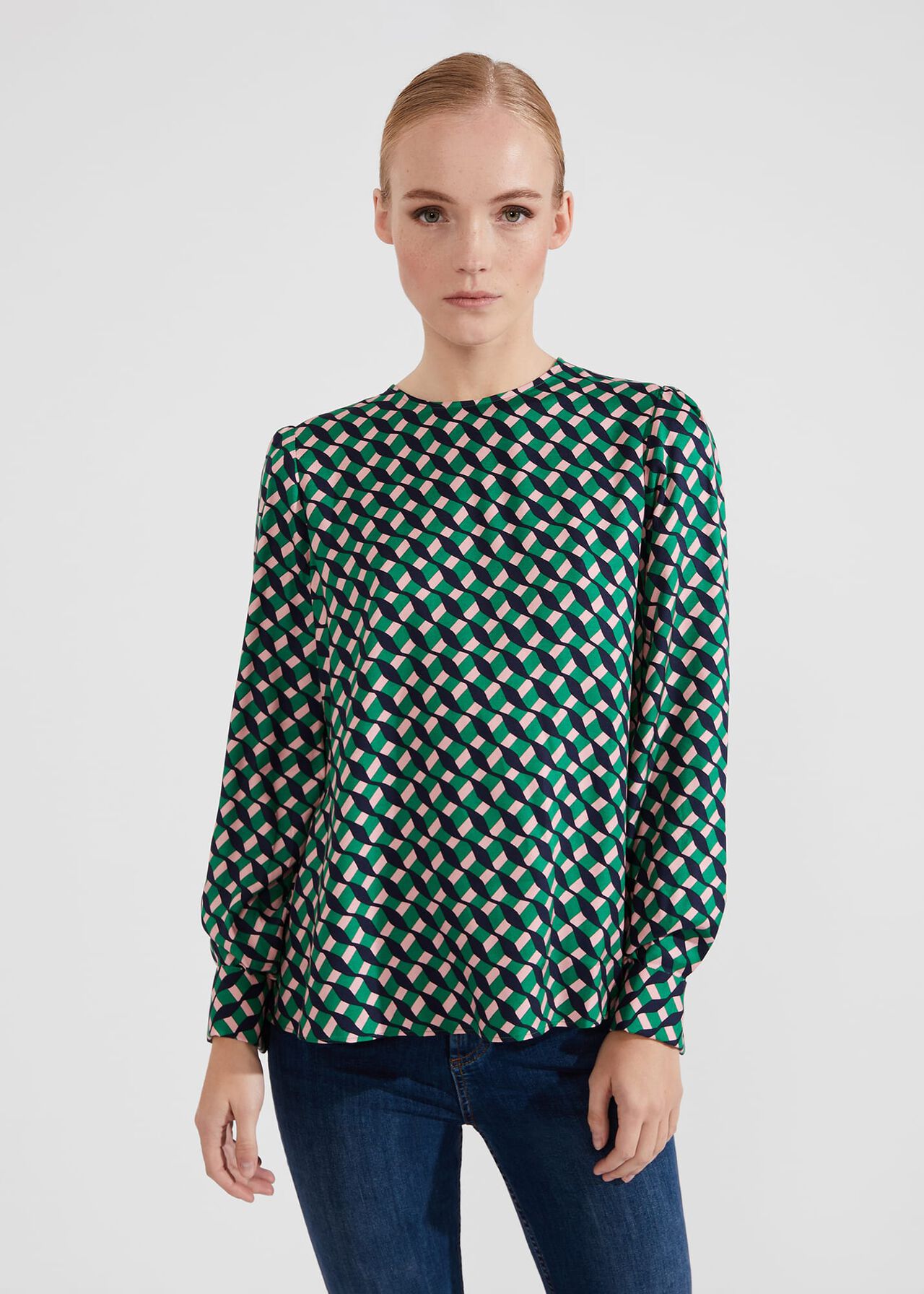 Melody Blouse, Green Multi, hi-res