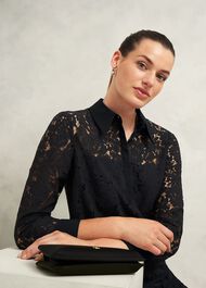 Marciella Lace Dress, Black, hi-res