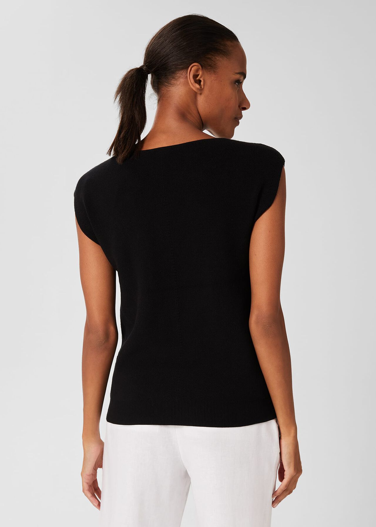 Marlow Knitted Top, Black, hi-res