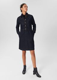 Lulu Denim Dress, Indigo, hi-res