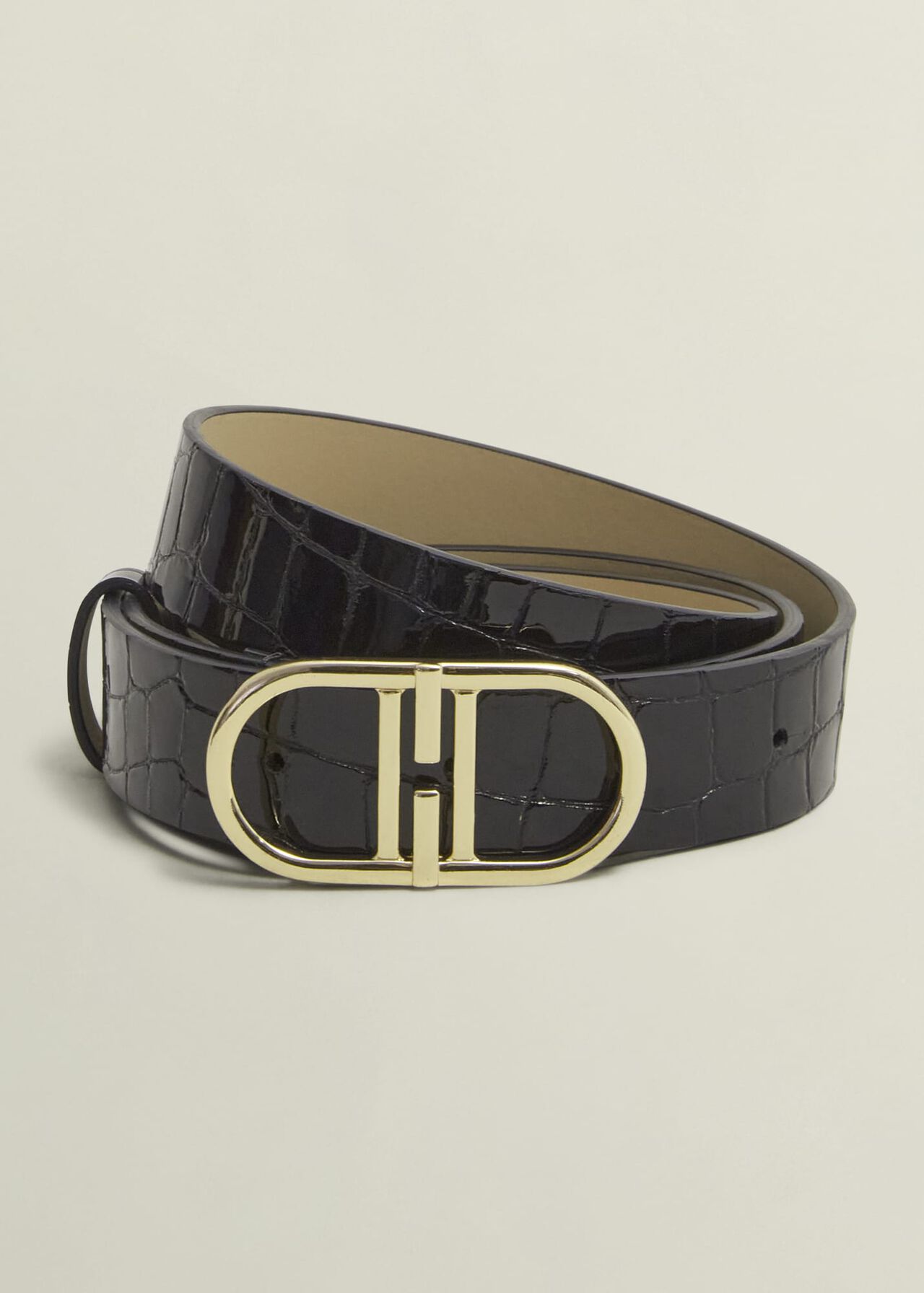 Kiera Leather Hip Belt, Black, hi-res
