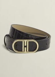 Kiera Leather Hip Belt, Black, hi-res