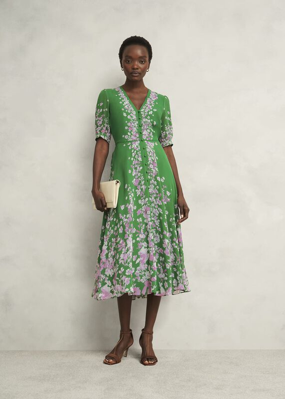 Petite Ana Silk Floral Dress