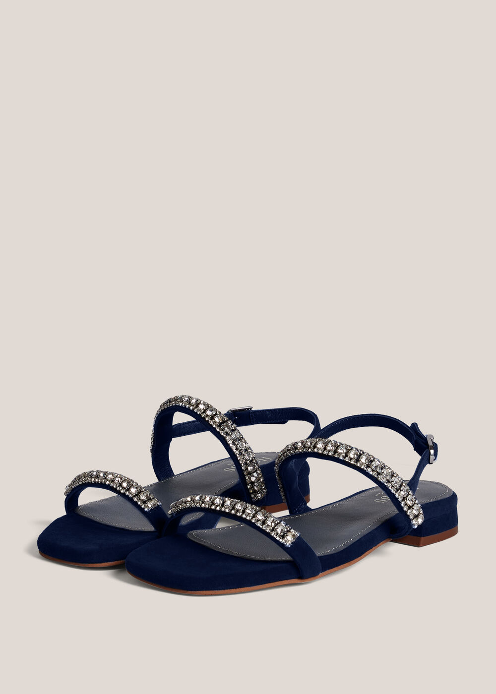 Layla Jewelled Sandals, Midnight Navy, hi-res