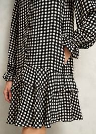 Hewlett Geo Mini Dress, Black Cream, hi-res