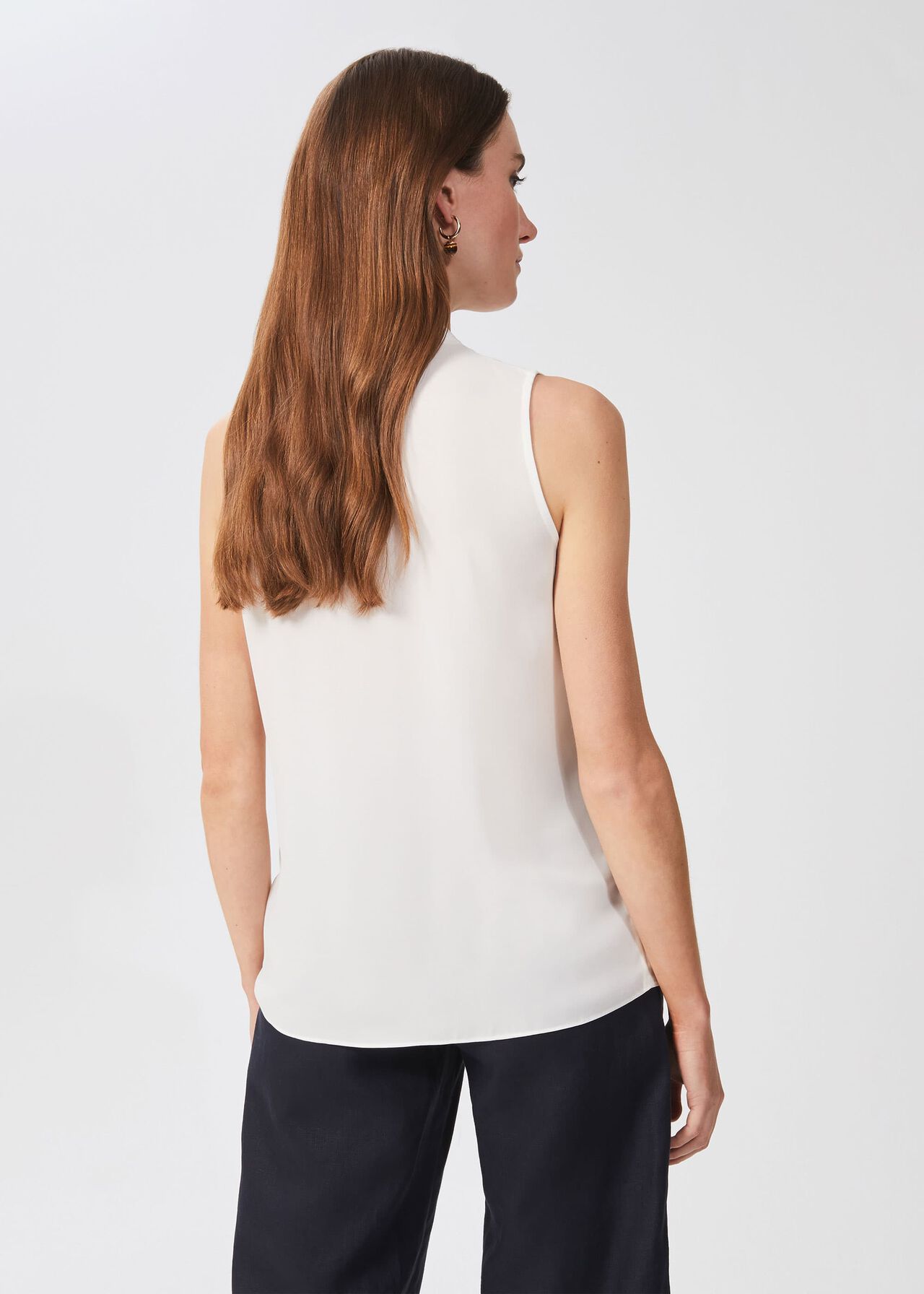 Luana V Neck Blouse, Ivory, hi-res