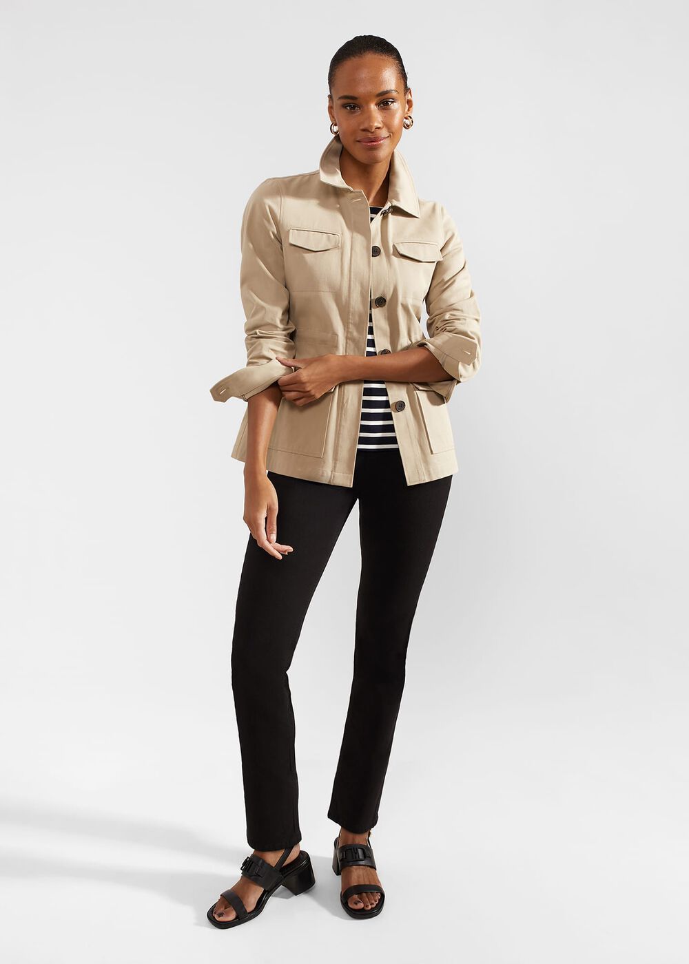 Mandy Cotton Jacket, Soft Grey, hi-res