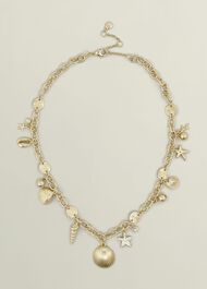 Amaya Shell Necklace, Gold, hi-res