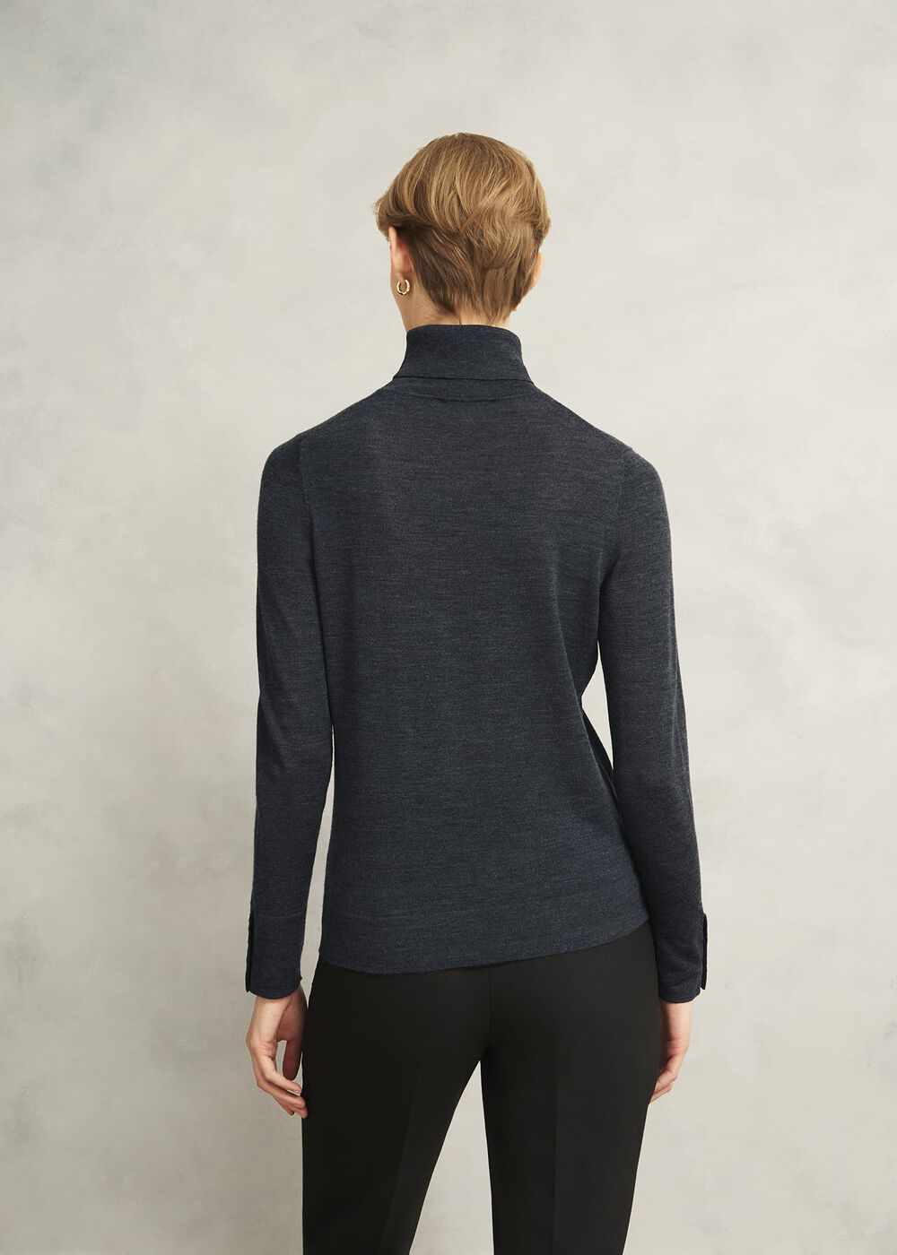 Lara Merino Rollneck Sweater, Charcoal Grey, hi-res