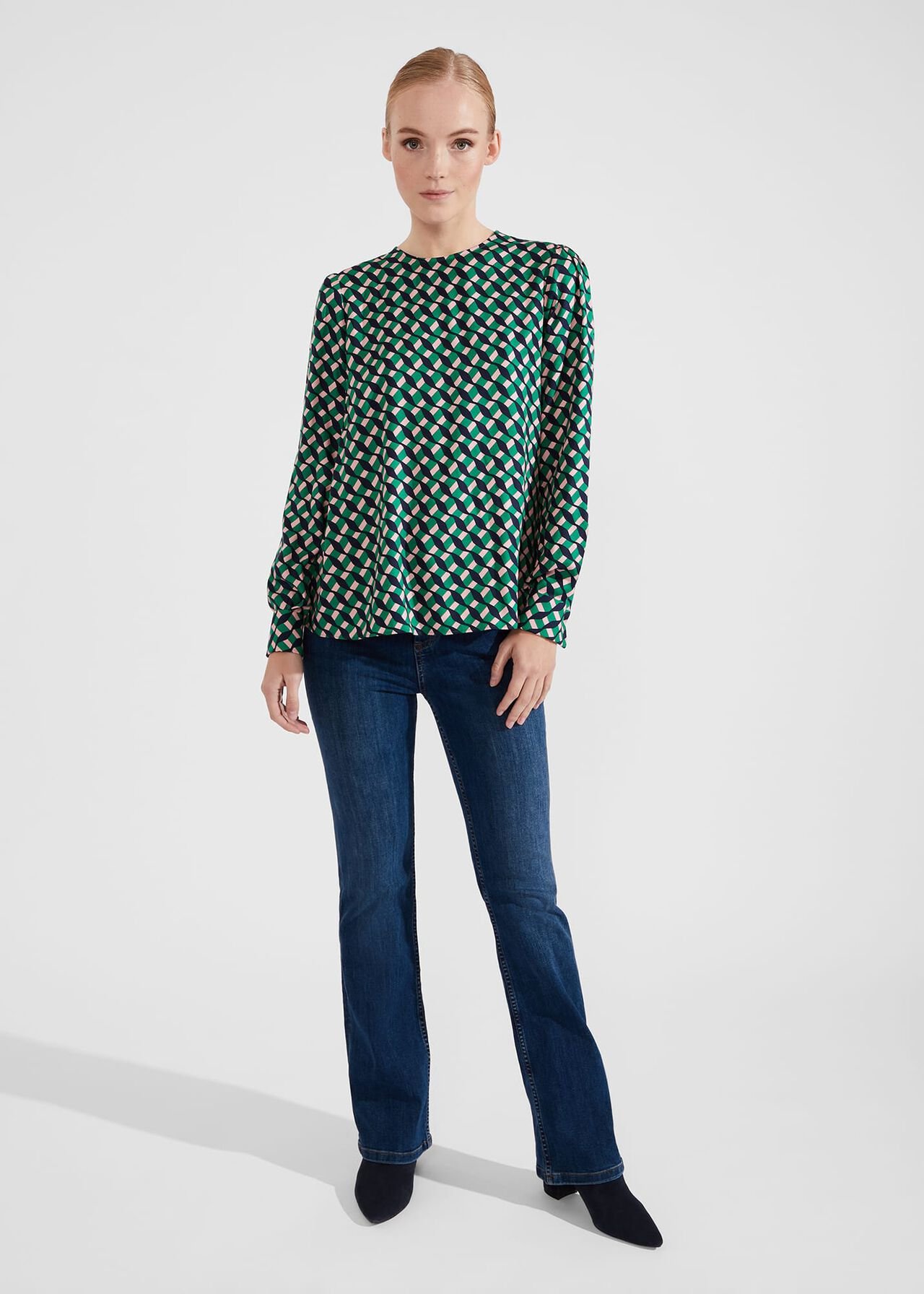 Melody Blouse, Green Multi, hi-res