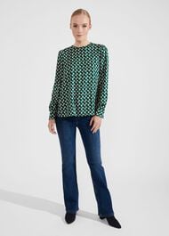 Melody Blouse, Green Multi, hi-res