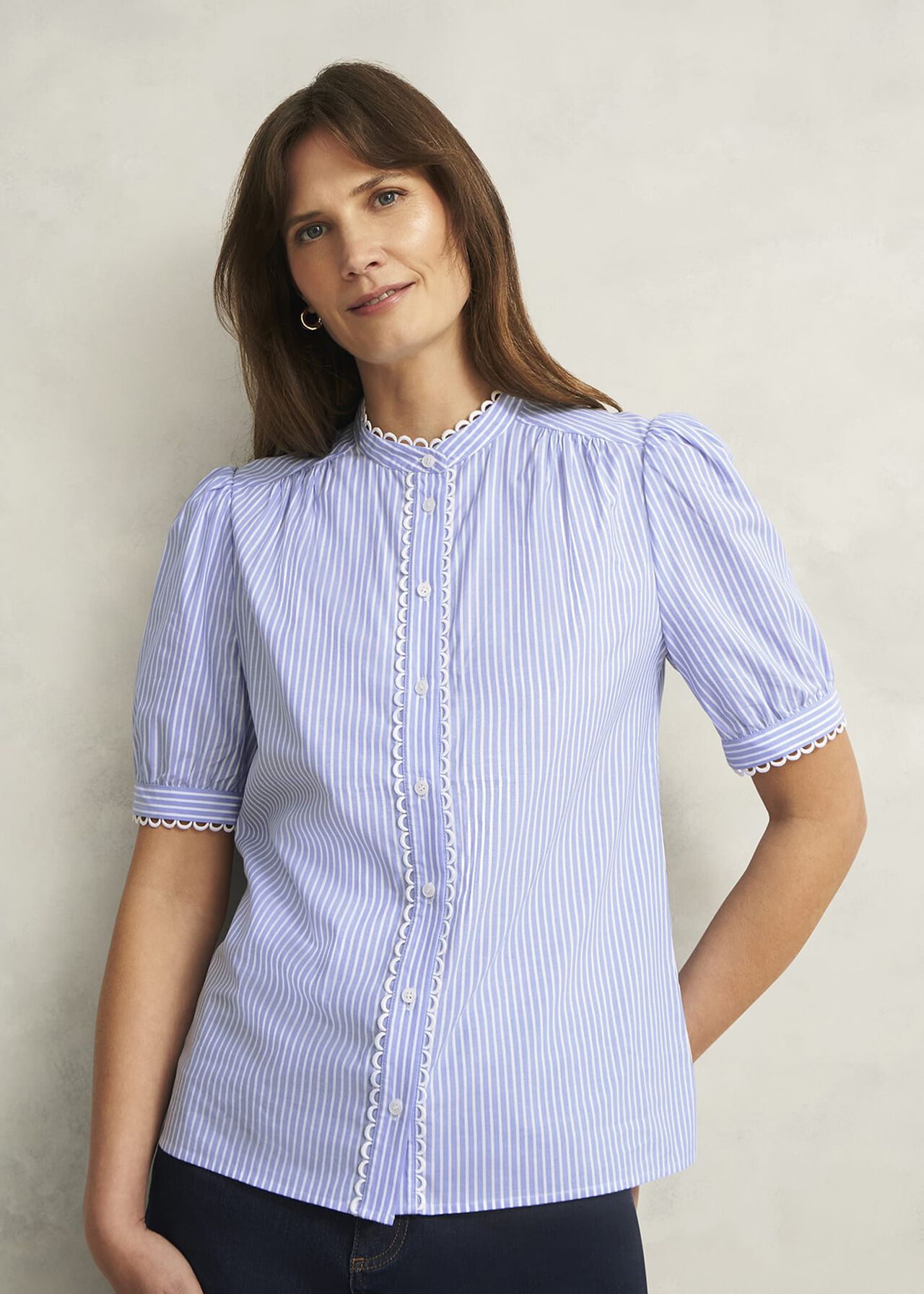 Charley Blouse, Blue Ivory, hi-res