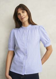 Charley Blouse, Blue Ivory, hi-res