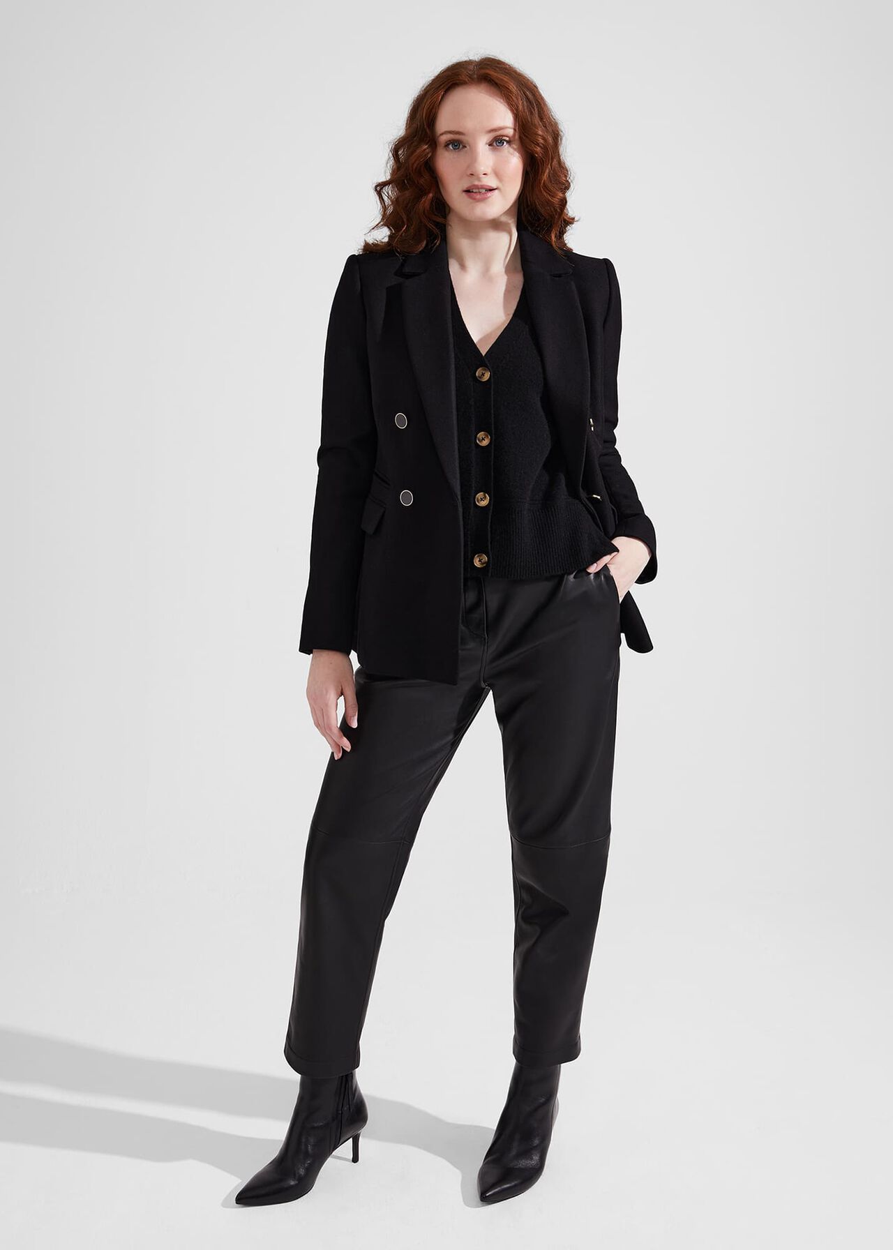 Karina Cashmere Cardigan, Black, hi-res