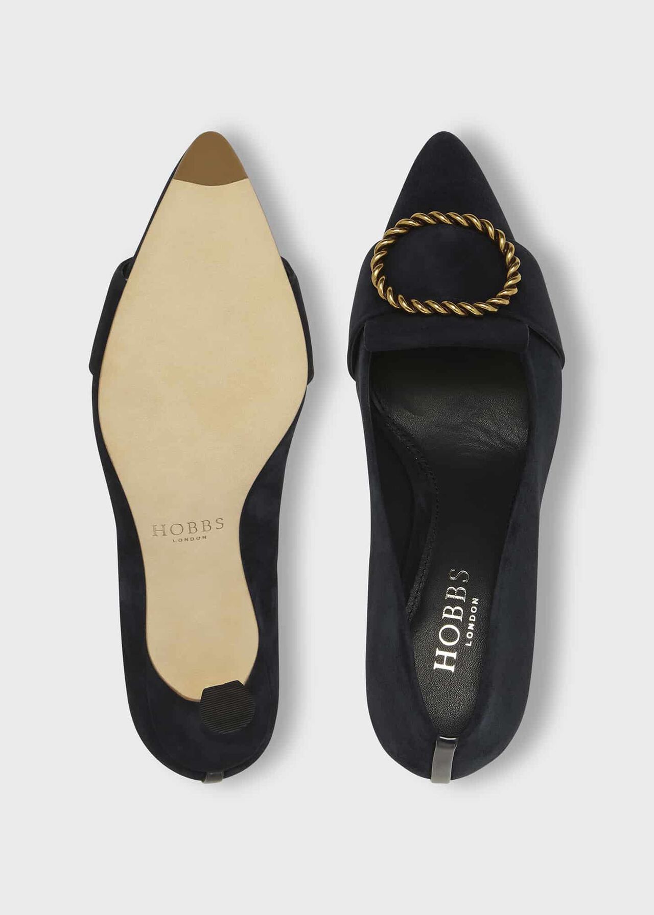 Eliza Suede Court Shoes, Navy, hi-res