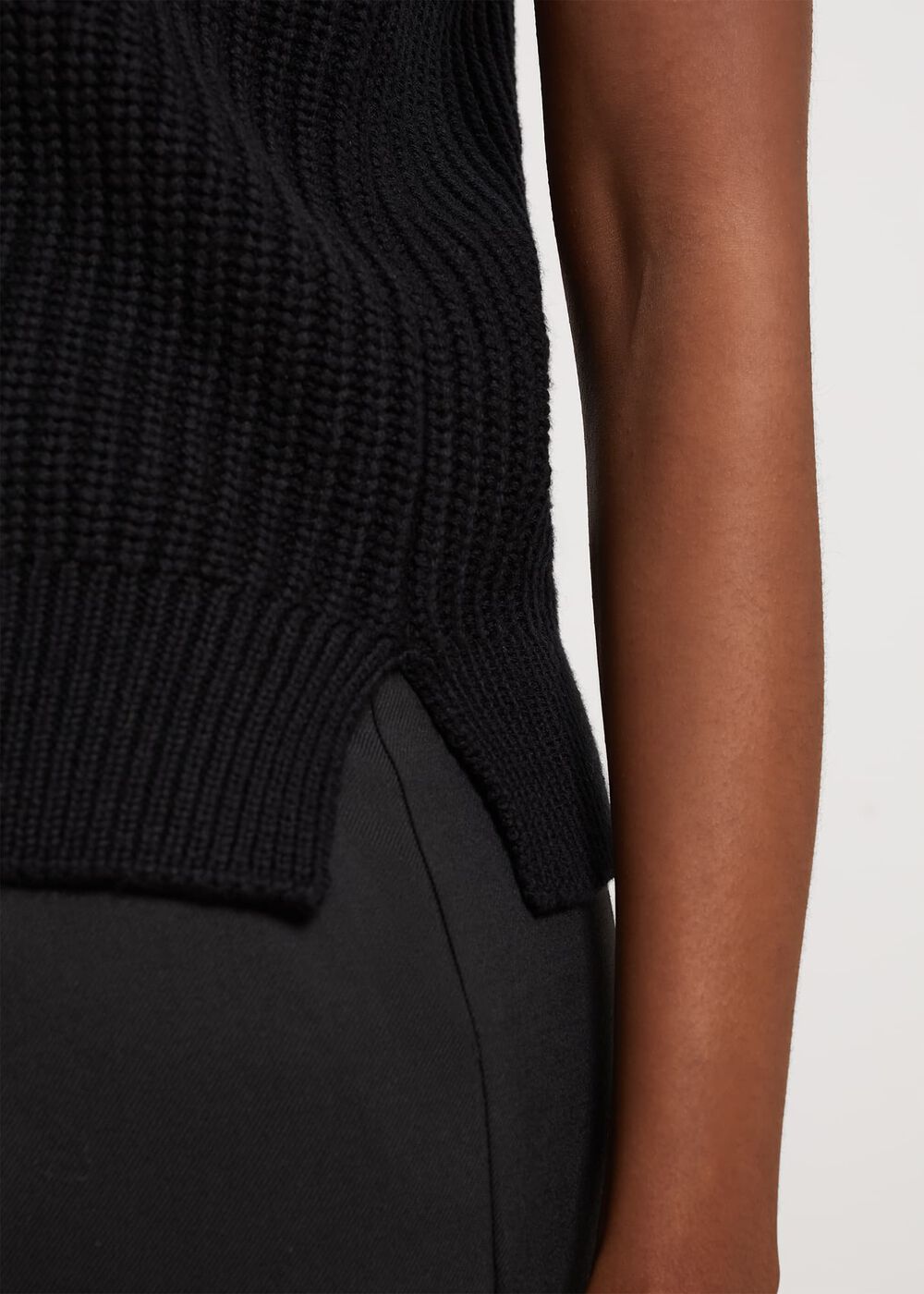 Selborne Cotton Wool Tank, Black, hi-res